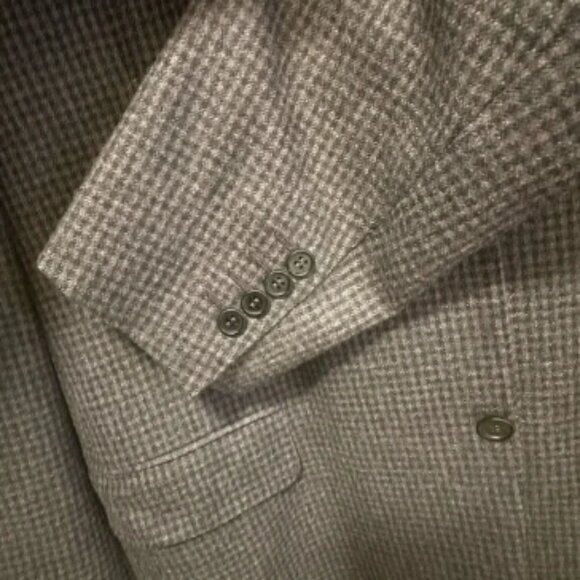 CANALI Wool Cashmere Silk Sport Coat Blazer Purple Plaid Check Italy Size 54 - Picture 11 of 11